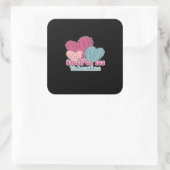 Stuck On You Valentine Funny Cactus Cute Design  Quadratischer Aufkleber (Tasche)