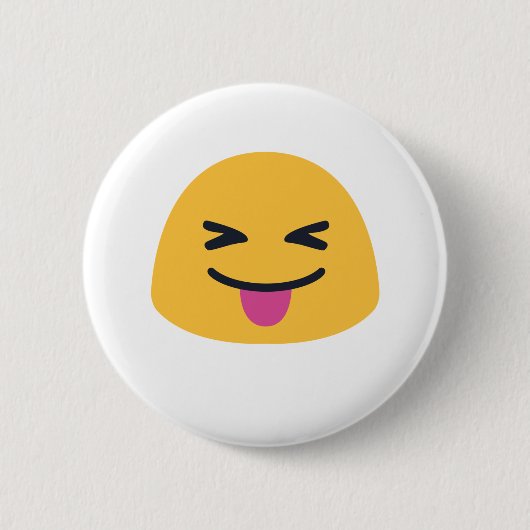 Stuck out Zunge geschlossene Augen Emoji Button (Vorderseite)