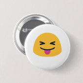 Stuck out Zunge geschlossene Augen Emoji Button (Vorne & Hinten)