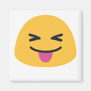 Stuck out Zunge geschlossene Augen Emoji Magnet