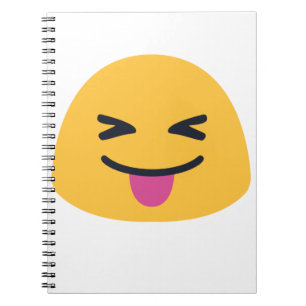 Stuck out Zunge geschlossene Augen Emoji Notizblock