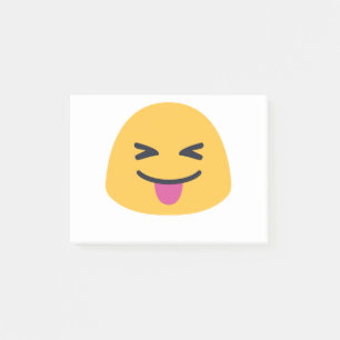 Stuck out Zunge geschlossene Augen Emoji Post-it Klebezettel