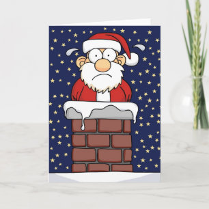 Stuck Santa Feiertagskarte