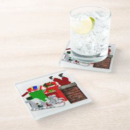 Stuck Santa White Untersetzer