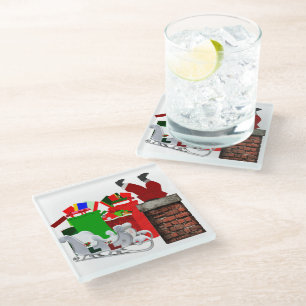 Stuck Santa White Untersetzer