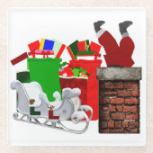 Stuck Santa White Untersetzer (Vorderseite)