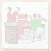 Stuck Santa White Untersetzer (Rückseite)