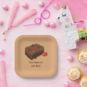 Stück Schokolade Brownie Bake - Text hinzufügen Pappteller (Party)