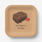 Stück Schokolade Brownie Bake - Text hinzufügen Pappteller (Vorderseite)