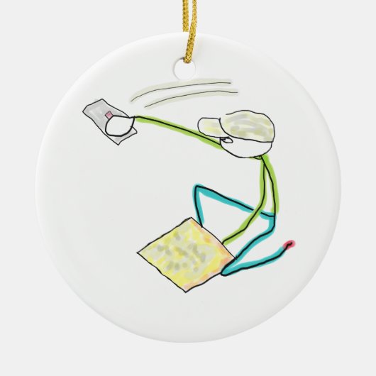 Stuckateur Stickman Keramik Ornament (Vorne)