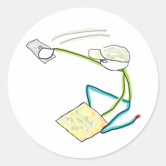 Stuckateur Stickman Runder Aufkleber (Vorderseite)