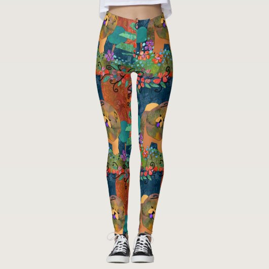 Stückchen großes Muster - Chow-Chow Leggings (Vorderseite)