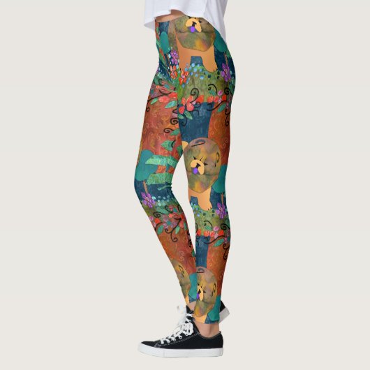 Stückchen großes Muster - Chow-Chow Leggings (Links)