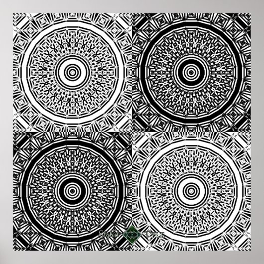 Stückchen-Mandala-Gitter Poster (Vorne)