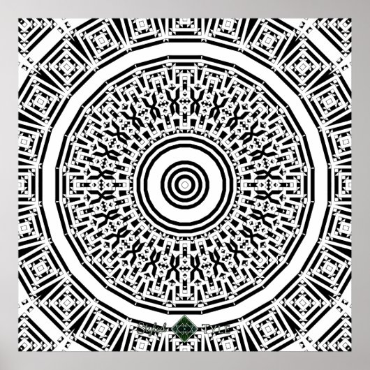 Stückchen-Mandala Poster (Vorne)