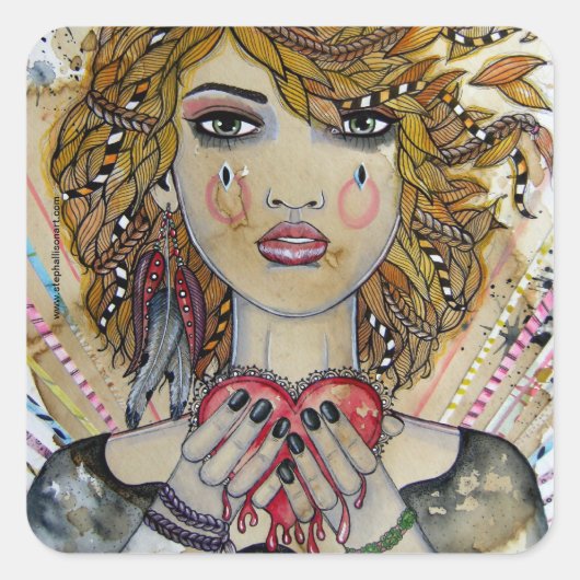 Stückchen Quadratischer Aufkleber (Vorderseite)