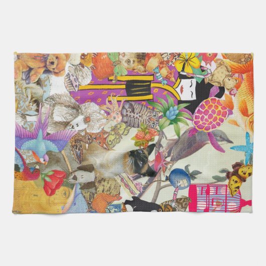 Stückchen und Bob-Collage 1 Küchen-Tuch Handtuch (Horizontal)