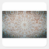 Stuckdeckenmuster Quadratischer Aufkleber (Vorderseite)