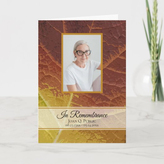 Stücke des Bestattungsdienstes für den Herbst Programm (Vorderseite)