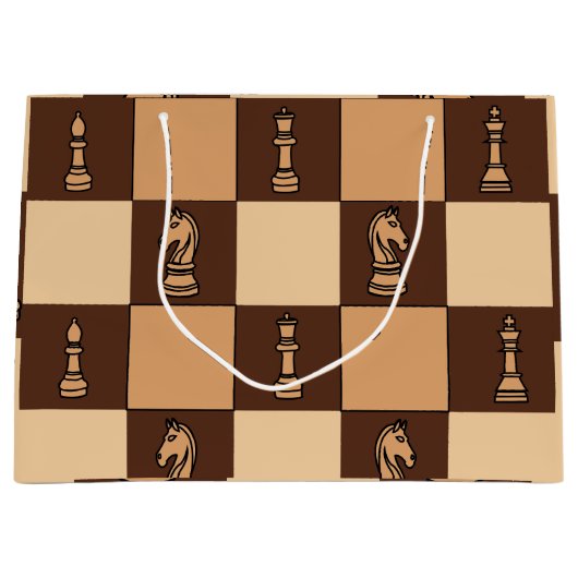 Stücke des Schachbretts Große Geschenktüte (Vorderseite)