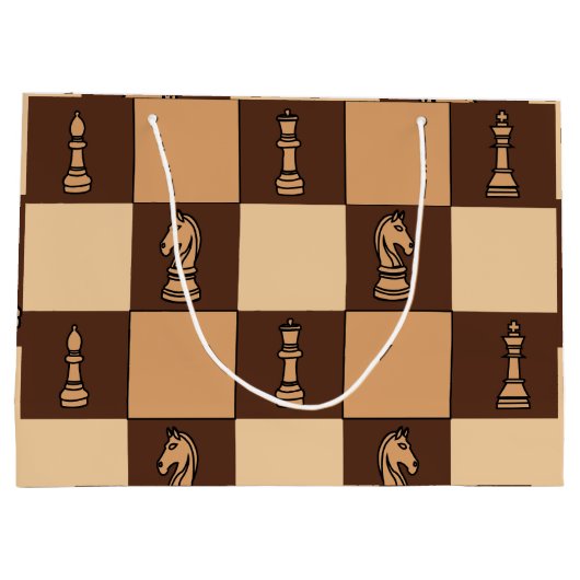 Stücke des Schachbretts Große Geschenktüte (Rückseite)