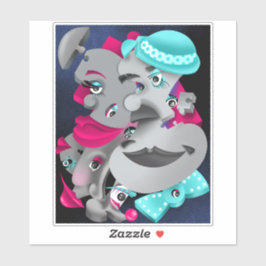 Stücke und Stücke - Aufkleber für Surreal-Puzzle-G