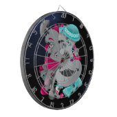 Stücke und Stücke - Dartboard mit Surreal-Puzzle Dartscheibe (Vorderseite Links)