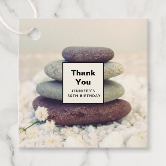 Stucksteine Meditative Cairn Vielen Dank Geschenkanhänger (Vorderseite)