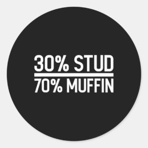 Stud 70% Muffin Funny - Vatertag Verkauf Runder Aufkleber