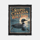 Stud Canadian Wolf Bird Funny Loon Humor Fleecedecke (Vorderseite)