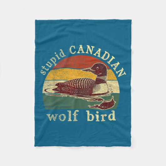 Stud Canadian Wolf Funny Loon Bird Loons Meme Humo Fleecedecke (Vorderseite)