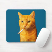 Stud Cool Funny Cat Meme Smoking Cat Cigarette Mousepad (Mit Mouse)