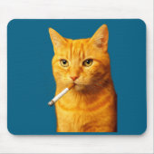 Stud Cool Funny Cat Meme Smoking Cat Cigarette Mousepad (Vorne)