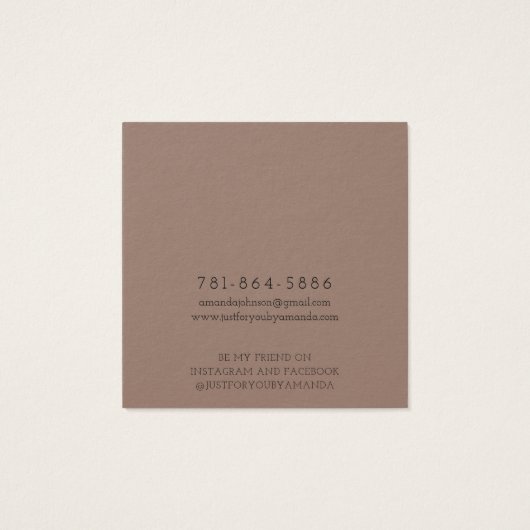 Stud Earring Display Card Moderne Branthy (Rückseite)