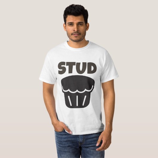 STUD MUFFIN FUNNY MENS T - SHIRT (Vorne ganz)