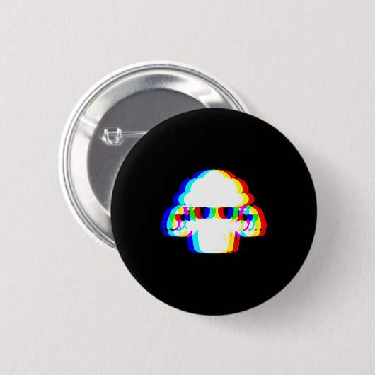 Stud Muffin Funny Muffin Varwave Edm Cyber Glitch Button (Vorne & Hinten)