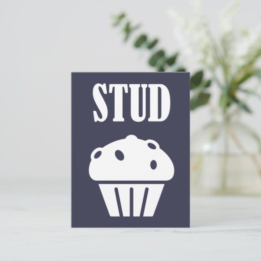 STUD Muffin Manly Tough Typ Funny Gift Schönes Aus Postkarte (Stehend Vorderseite)