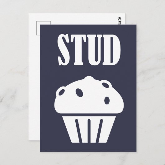 STUD Muffin Manly Tough Typ Funny Gift Schönes Aus Postkarte (Vorne/Hinten)