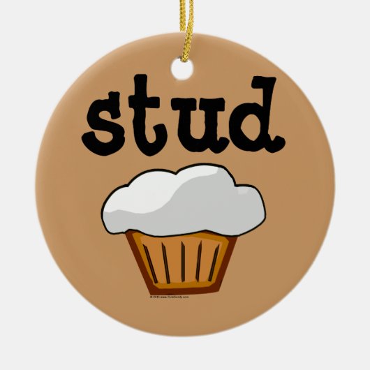 Stud Muffin, Niedlicher Funny Baked Good Keramik Ornament (Vorne)