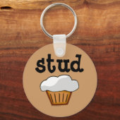 Stud Muffin, Niedlicher Funny Baked Good Schlüsselanhänger (Vorderseite)