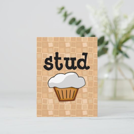 Stud Muffin Postkarte (Stehend Vorderseite)