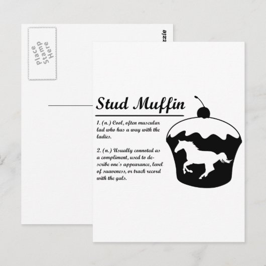 Stud Muffin Postkarte (Vorne/Hinten)