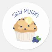 Stud Muffin Runder Aufkleber (Vorderseite)