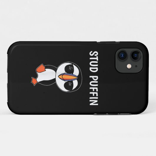 Stud Puffin Funny Bird Case-Mate iPhone Hülle (Rückseite (Horizontal))