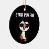 Stud Puffin Funny Bird Keramik Ornament (Rechts)