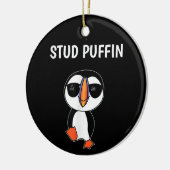 Stud Puffin Funny Bird Keramik Ornament (Links)