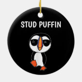 Stud Puffin Funny Bird Keramik Ornament (Hinten)