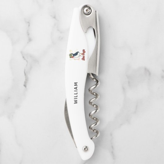 Stud Puffin Sea Bird Illustration Personalisiert Kellnermesser (Rückseite)