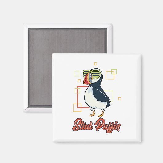 Stud Puffin Seaside Bird Illustration Magnet (Vorderseite/Rückseite)
