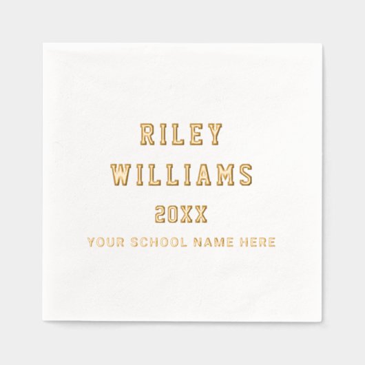 Student Abschluss Uni Sport Schriftart Abschluss Servietten Mit Folie (Vorderseite)